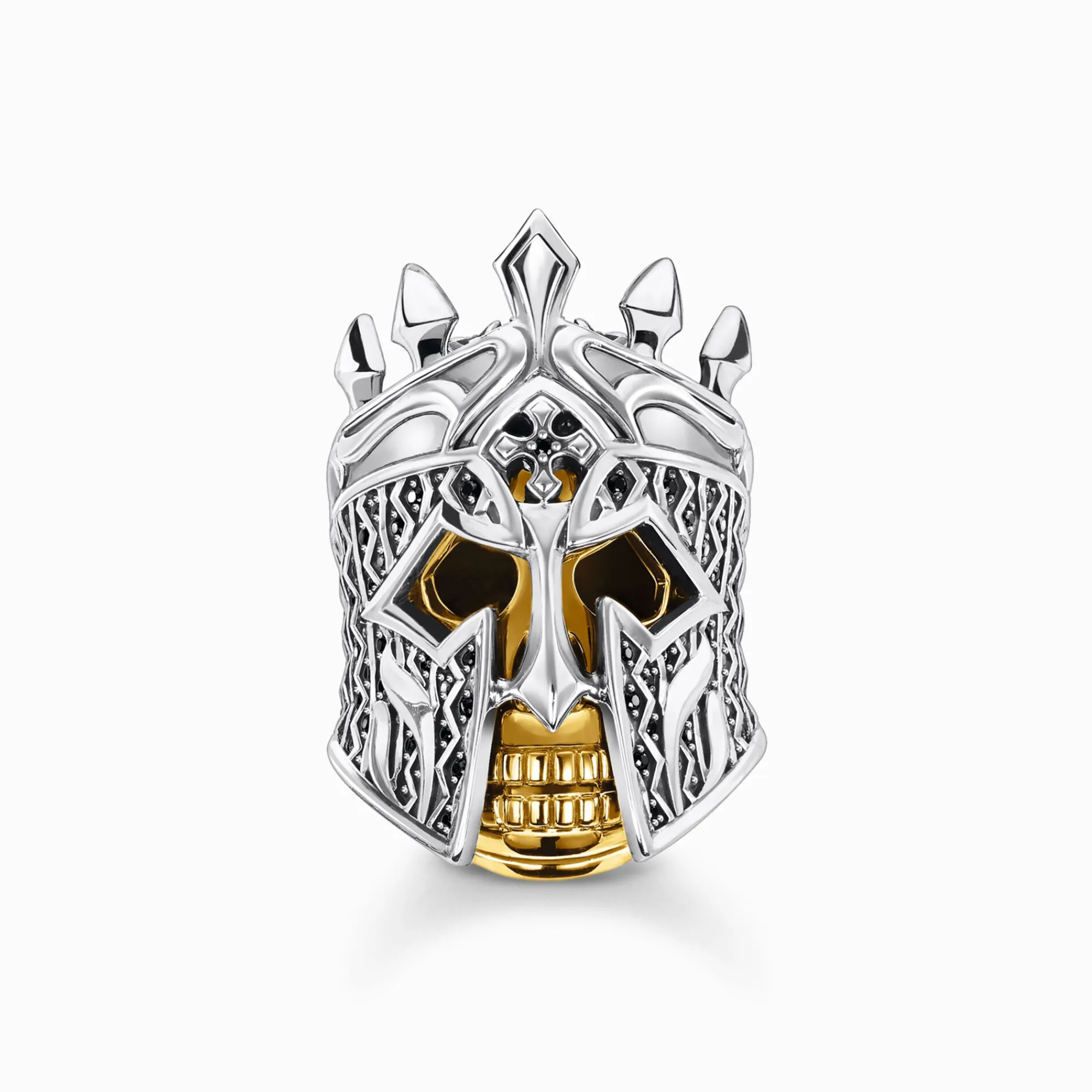 Women THOMAS SABO Rings|18-Carat Gold-Plating - 925 Silver-Ring skull knight