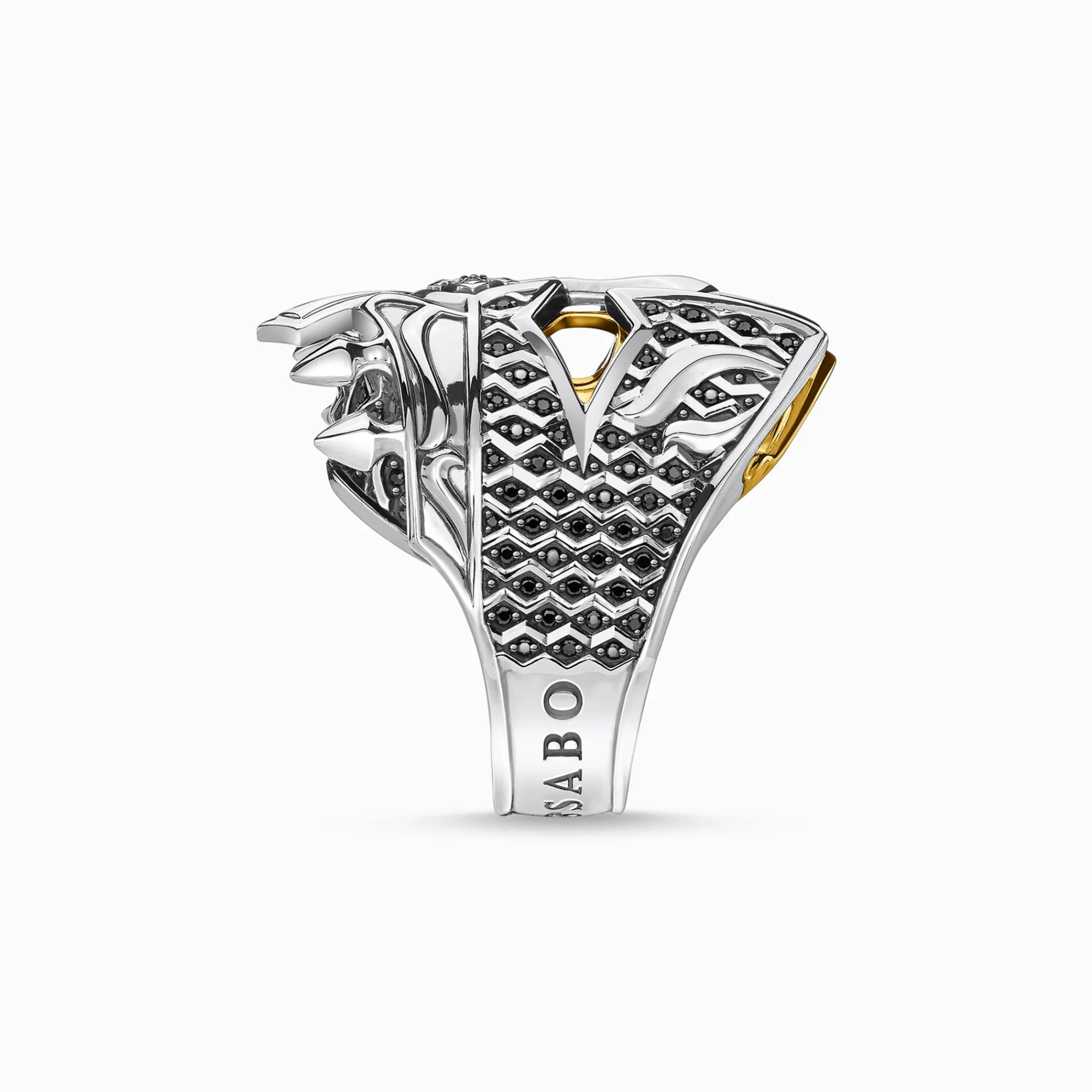 Women THOMAS SABO Rings|18-Carat Gold-Plating - 925 Silver-Ring skull knight