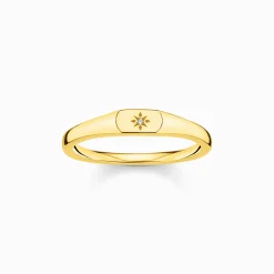 Women THOMAS SABO Rings|18-Carat Gold-Plating - 925 Silver-Ring star gold