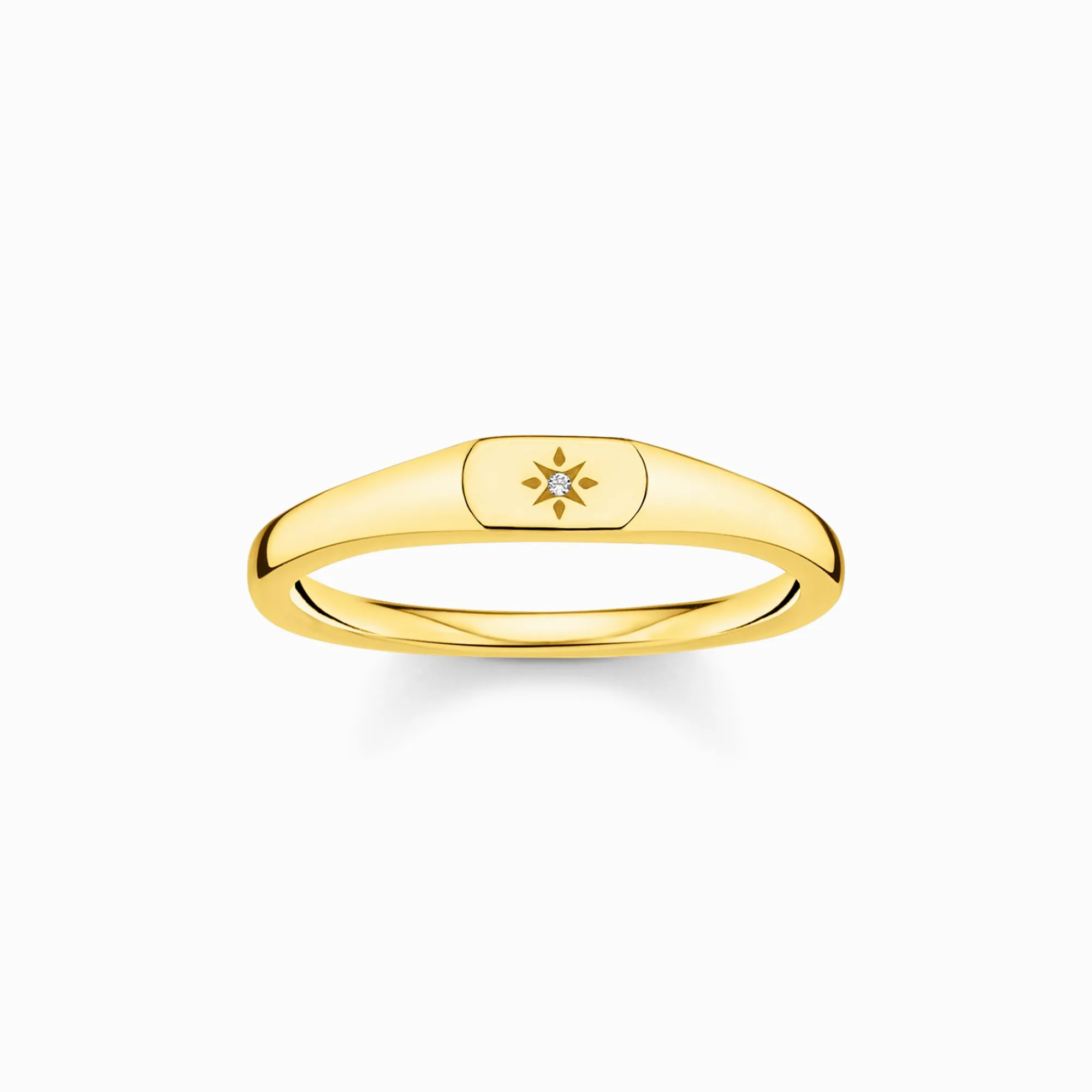 Women THOMAS SABO Rings|18-Carat Gold-Plating - 925 Silver-Ring star gold