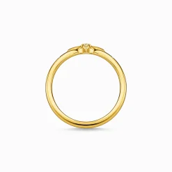 Women THOMAS SABO Rings|18-Carat Gold-Plating - 925 Silver-Ring star stones gold