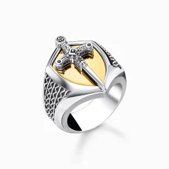 Women THOMAS SABO Rings|18-Carat Gold-Plating - 925 Silver-Ring sword gold