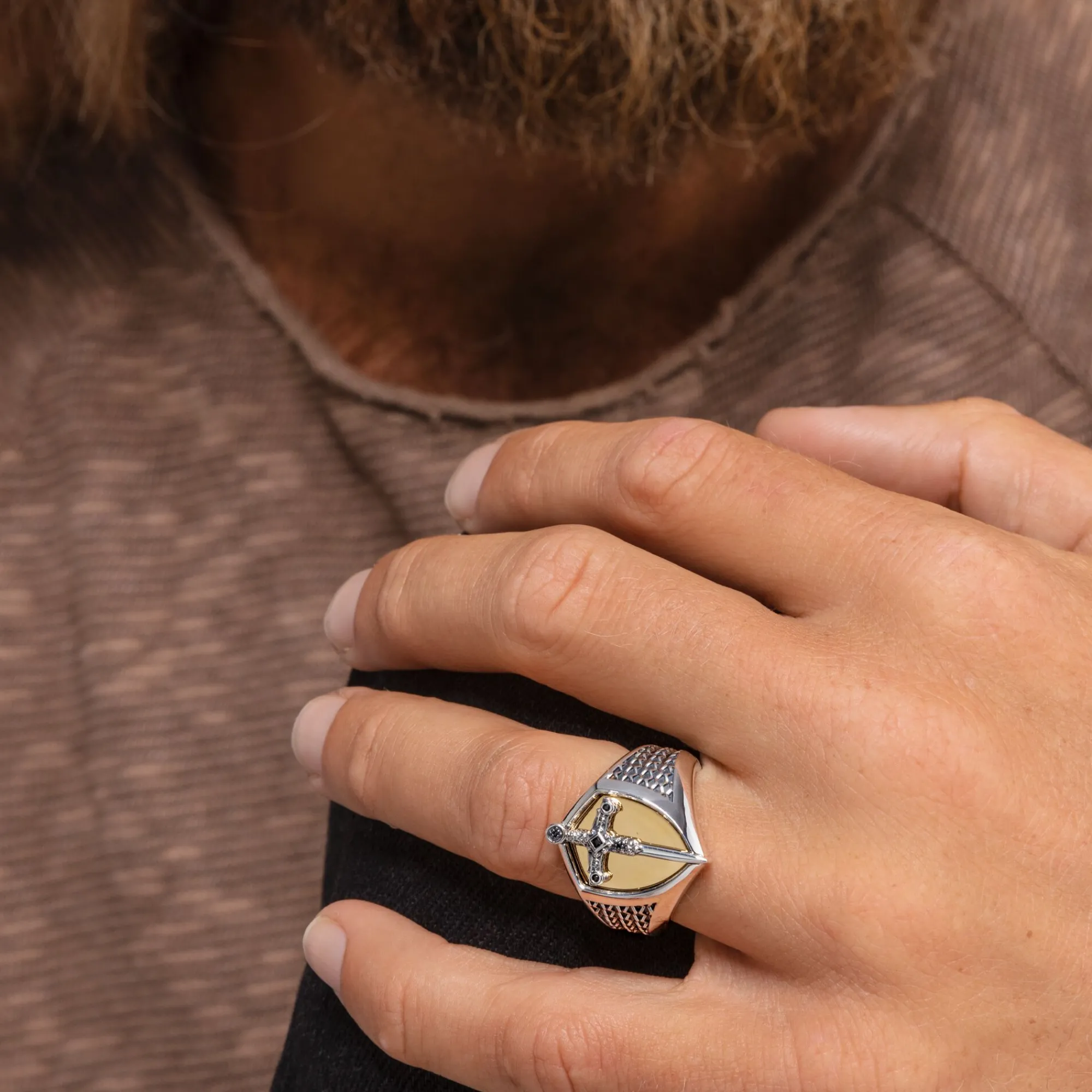 Women THOMAS SABO Rings|18-Carat Gold-Plating - 925 Silver-Ring sword gold