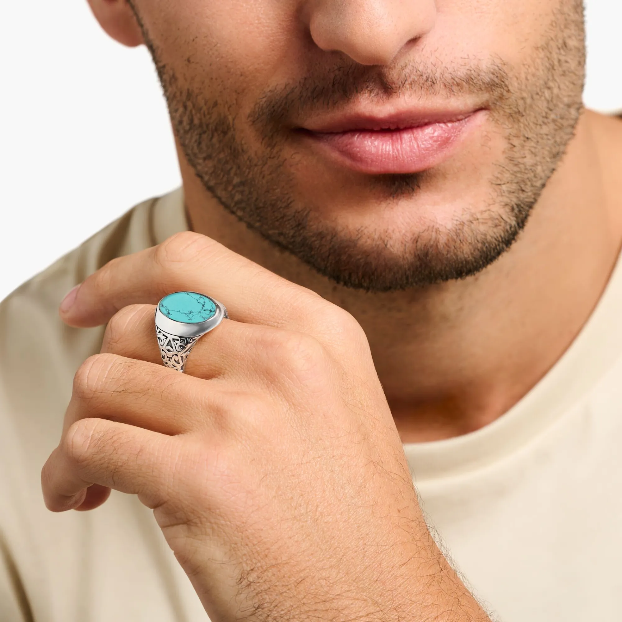 Women THOMAS SABO Rings|Rings-Ring turquoise