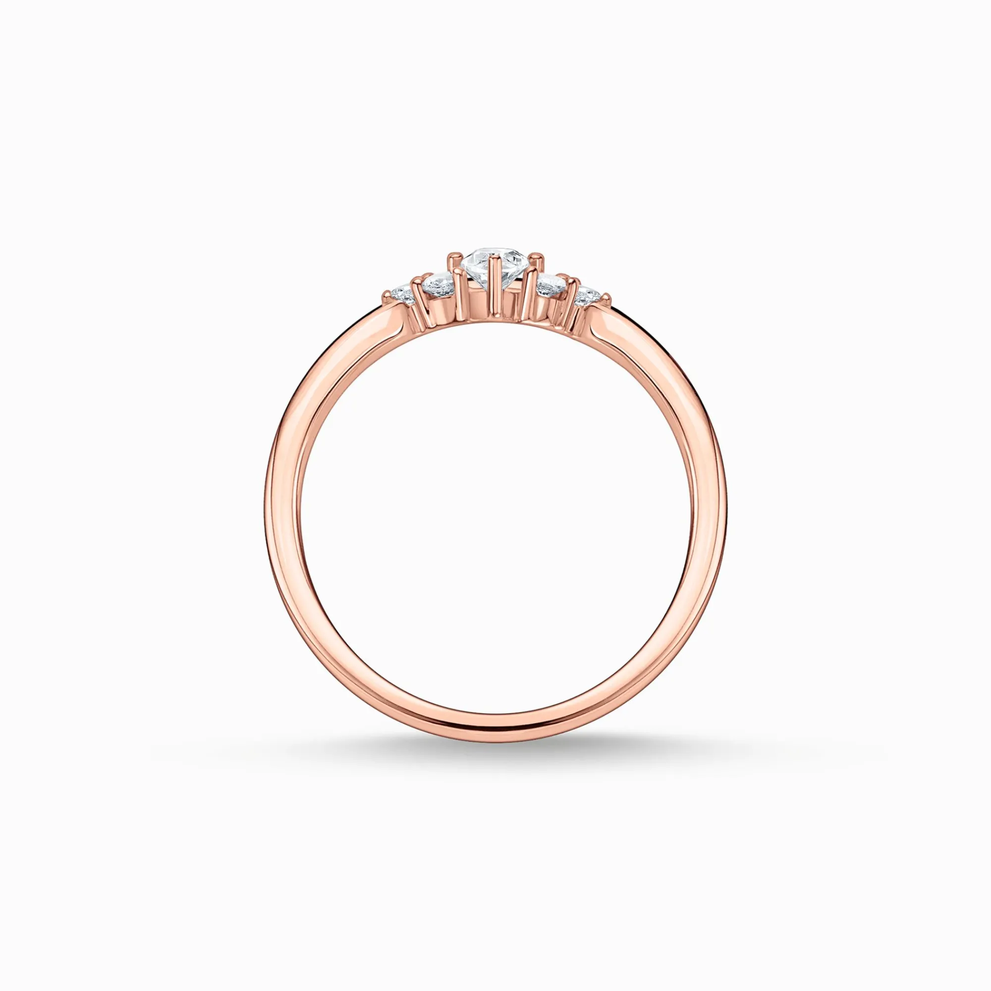 Women THOMAS SABO Rings|18-Carat Rose Gold Plating - 925 Silver-Ring vintage white stones rose gold