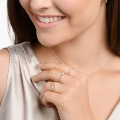 Women THOMAS SABO Rings-Ring V-shape with white stones silver