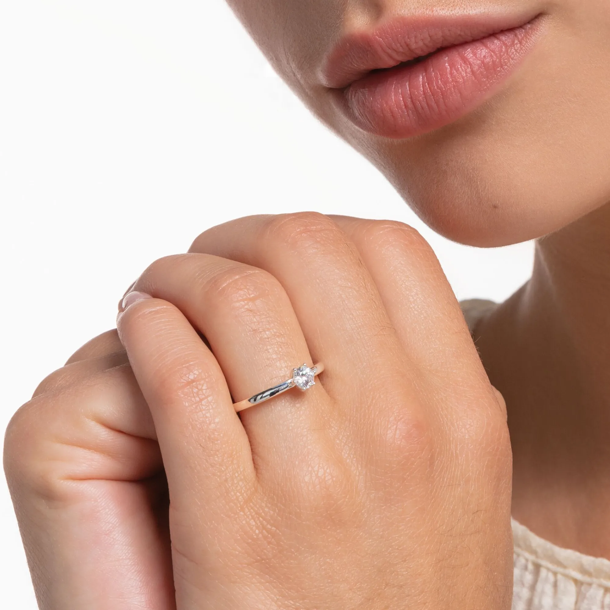 Women THOMAS SABO Rings-Ring white stone silver