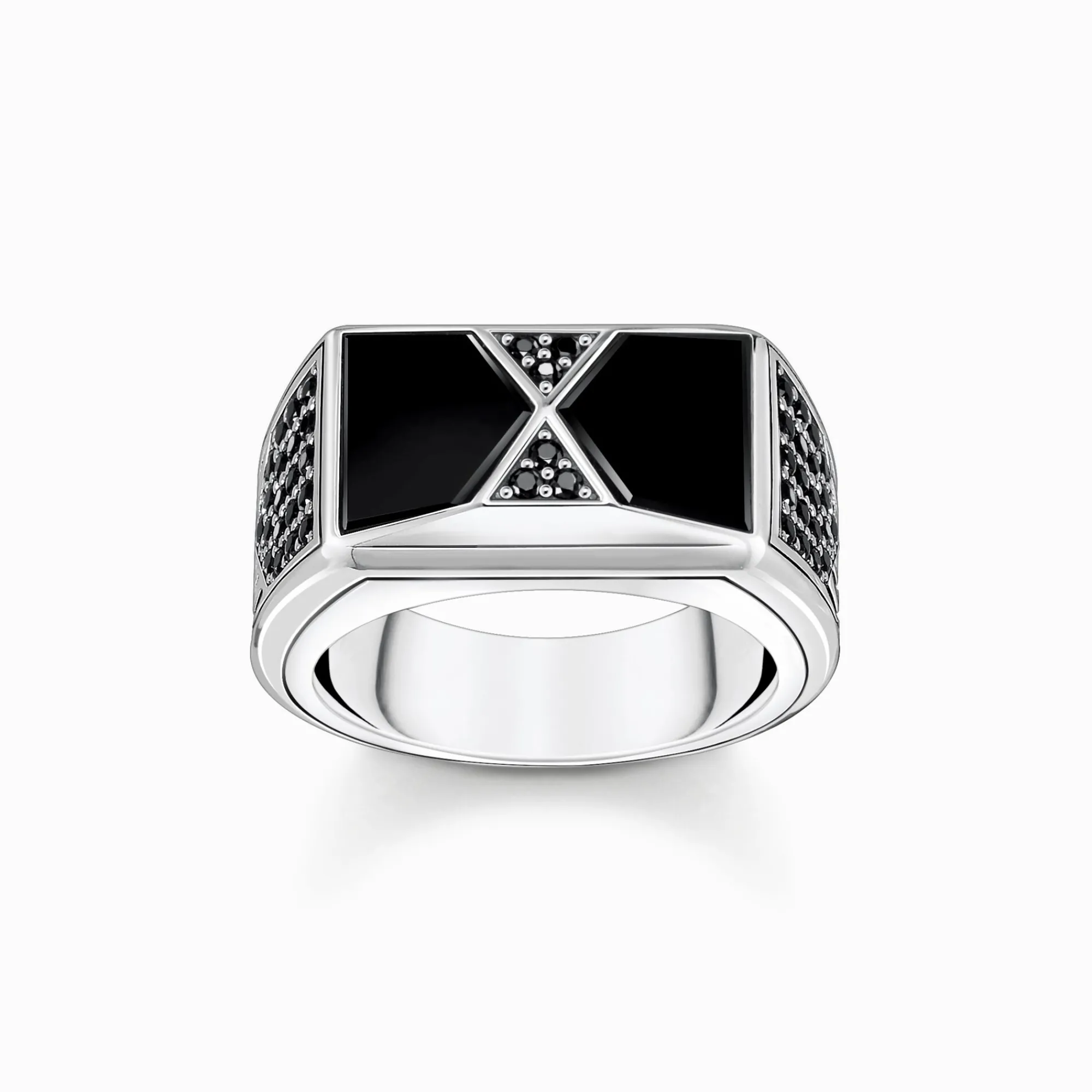Women THOMAS SABO Rings|Rings-Ring with black onyx and black stones silver