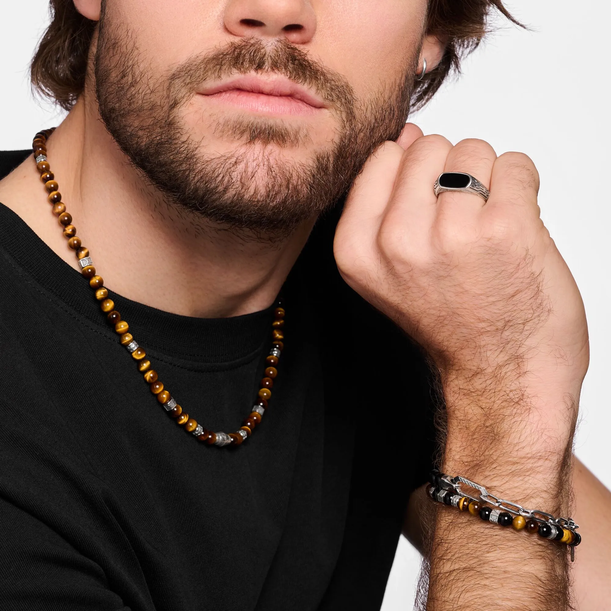 Women THOMAS SABO Rings|Rings-Ring with black onyx silver