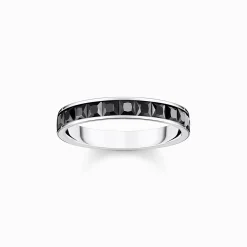 Women THOMAS SABO Rings-Ring with black stones pavé silver