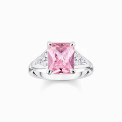 Women THOMAS SABO Rings|925 Silver-Ring with pink and white stones silver