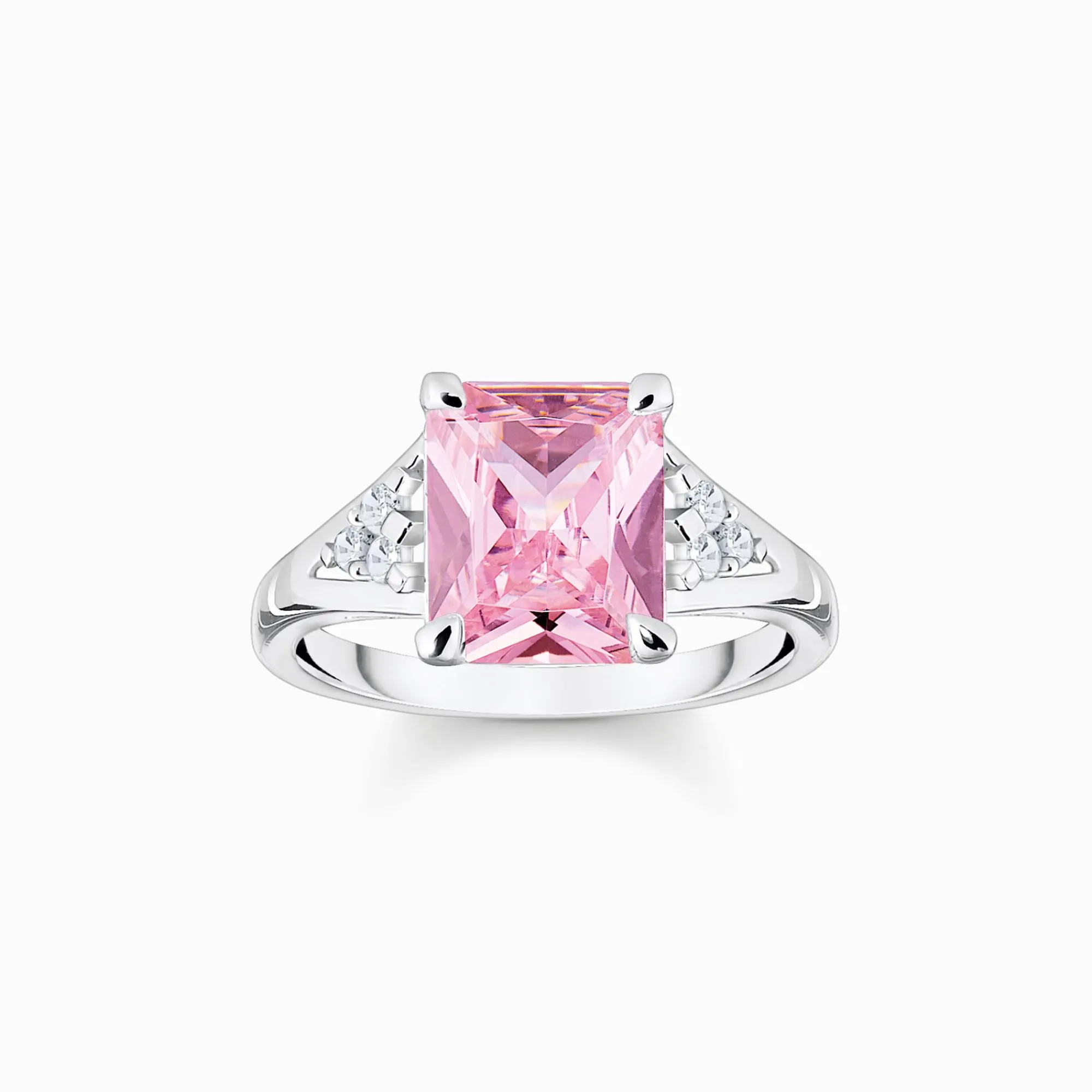 Women THOMAS SABO Rings|925 Silver-Ring with pink and white stones silver