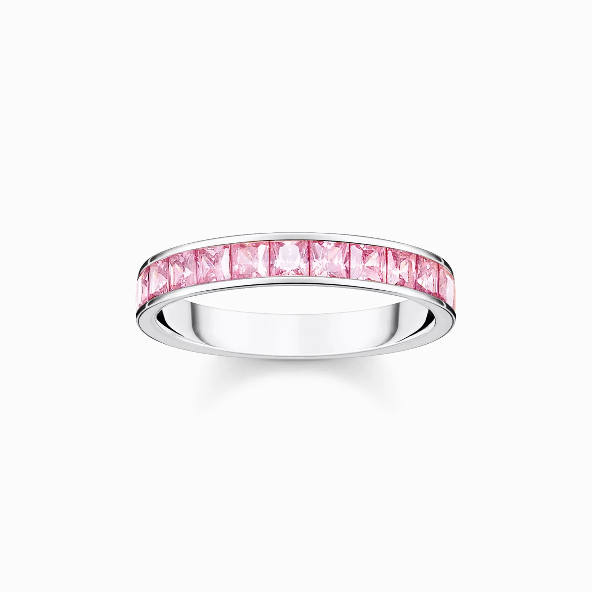 Women THOMAS SABO Rings|925 Silver-Ring with pink stones pavé silver