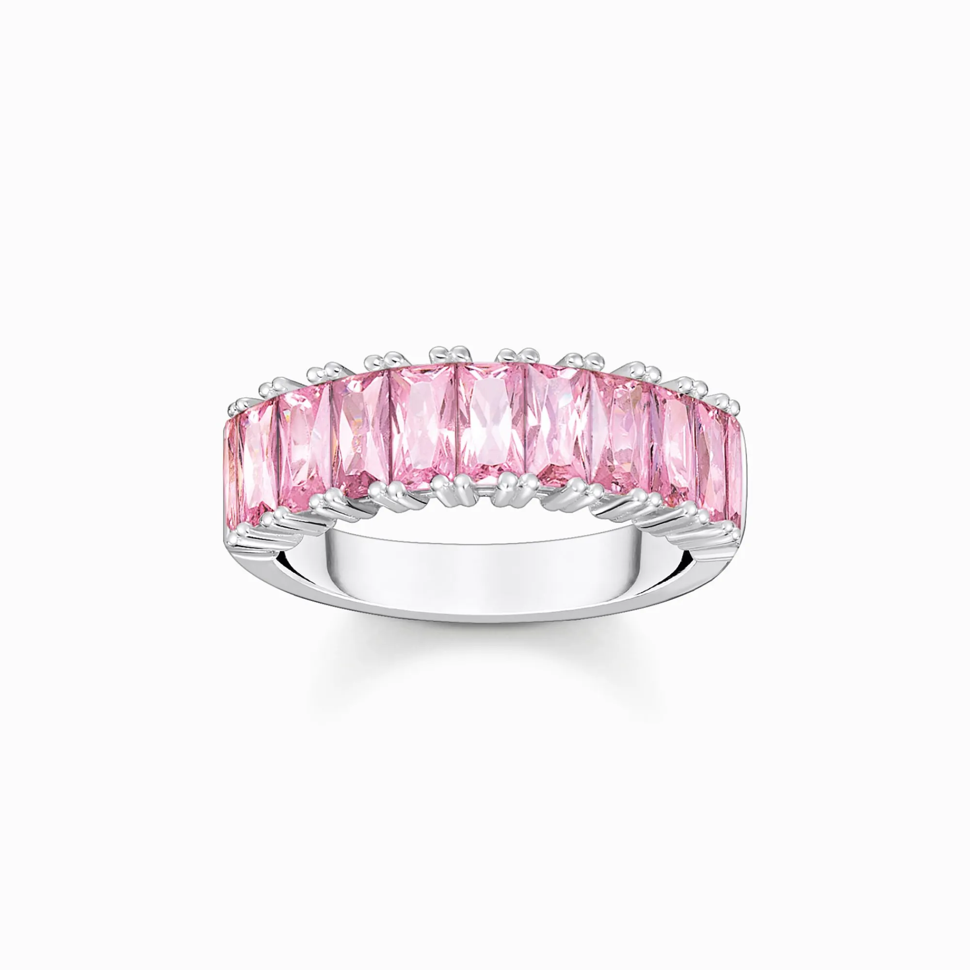 Women THOMAS SABO Rings-Ring with pink stones pavé silver