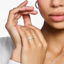 Women THOMAS SABO Rings-Ring with white stones pavé silver
