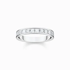 Women THOMAS SABO Rings|925 Silver-Ring with white stones pavé silver