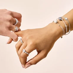 Women THOMAS SABO Rings|925 Silver-Ring with white stones pavé silver