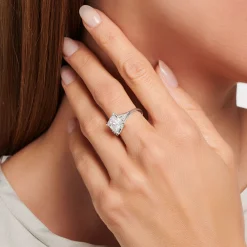 Women THOMAS SABO Rings-Ring with white stones silver