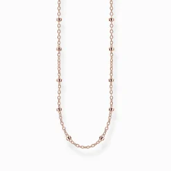 Women THOMAS SABO Necklaces|18-Carat Rose Gold Plating - 925 Silver-Round belcher chain rose gold Thickness 1.60 mm (0.06 Inch)