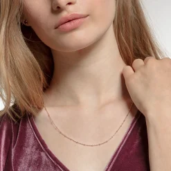 Women THOMAS SABO Necklaces|18-Carat Rose Gold Plating - 925 Silver-Round belcher chain rose gold Thickness 1.60 mm (0.06 Inch)
