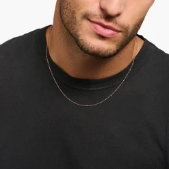 Women THOMAS SABO Necklaces|18-Carat Rose Gold Plating - 925 Silver-Round belcher chain rose gold Thickness 1.60 mm (0.06 Inch)