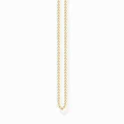 Women THOMAS SABO Necklaces|18-Carat Gold-Plating - 925 Silver-Round belcher chain Thickness 2.00 mm (0.08 Inch)