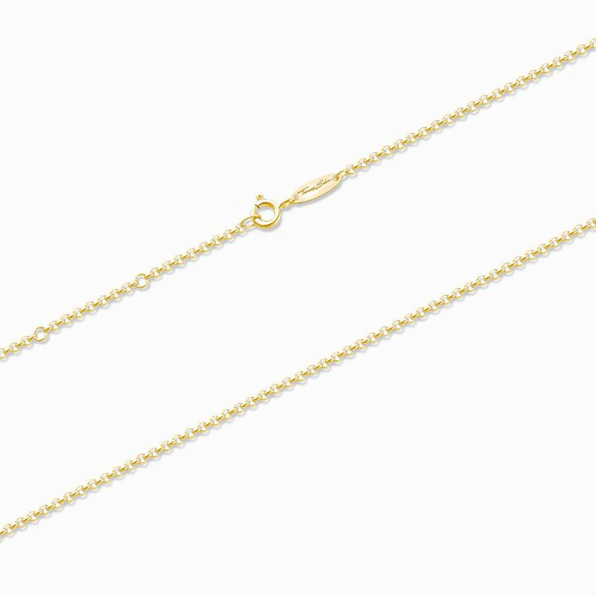 Women THOMAS SABO Necklaces|18-Carat Gold-Plating - 925 Silver-Round belcher chain Thickness 2.00 mm (0.08 Inch)