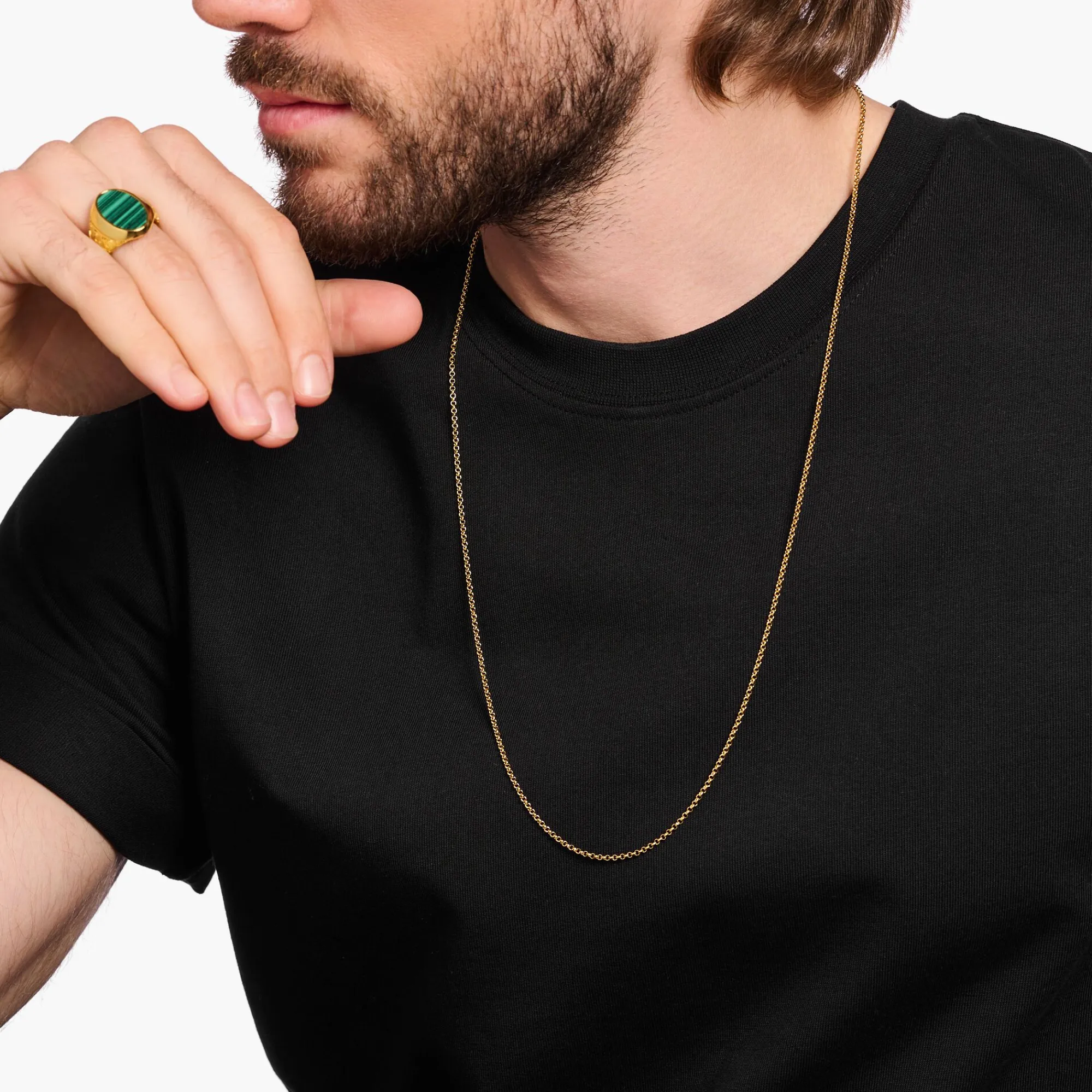 Women THOMAS SABO Necklaces|18-Carat Gold-Plating - 925 Silver-Round belcher chain Thickness 2.00 mm (0.08 Inch)