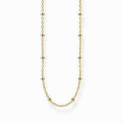 Women THOMAS SABO Necklaces|18-Carat Gold-Plating - 925 Silver-Round belcher chain yellow gold Thickness 1.60 mm (0.06 Inch)