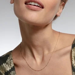 Women THOMAS SABO Necklaces|18-Carat Gold-Plating - 925 Silver-Round belcher chain yellow gold Thickness 1.60 mm (0.06 Inch)