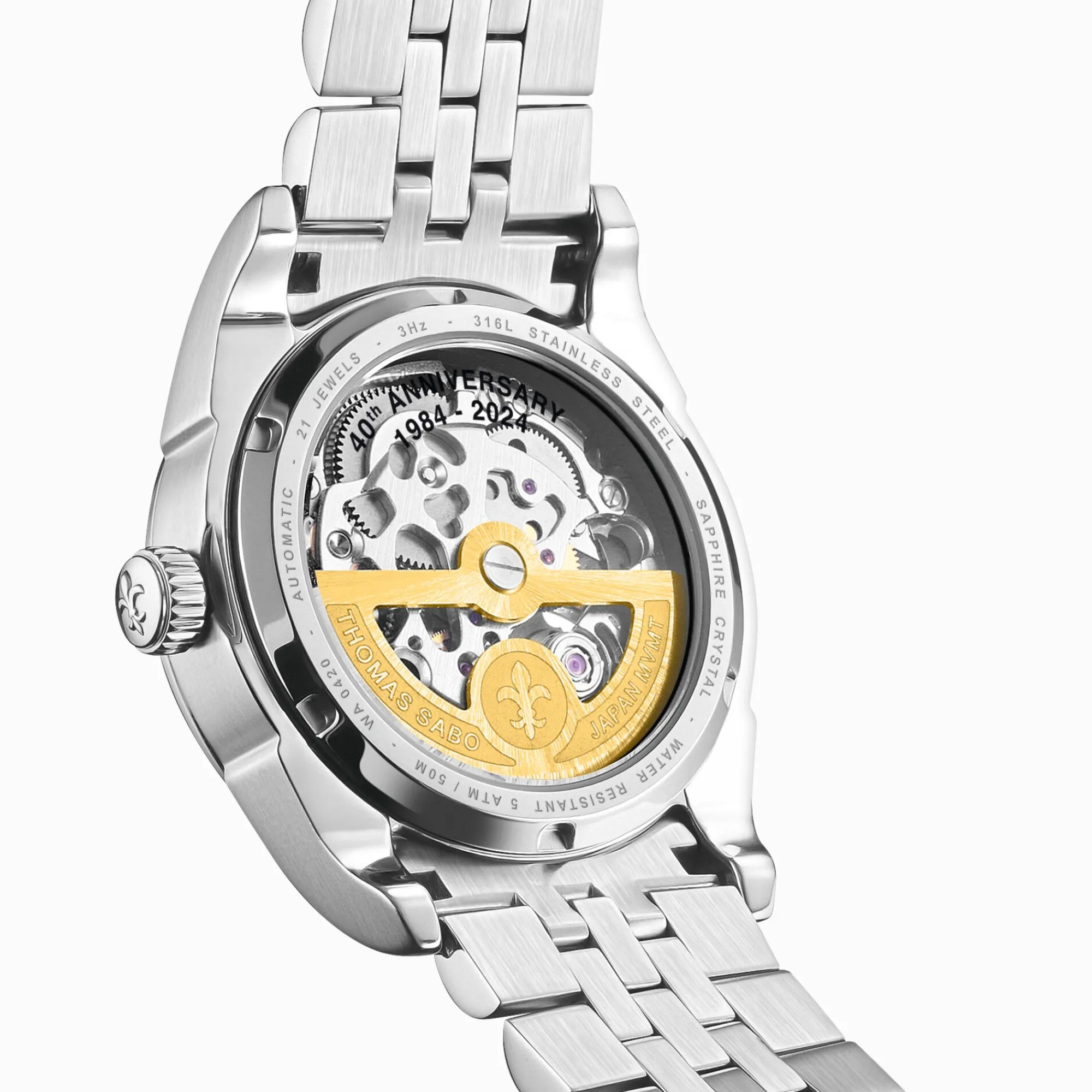 Women THOMAS SABO Watches|Ladies' Watches-Silver automatic watch with 36 mm and mother of pearl inlay