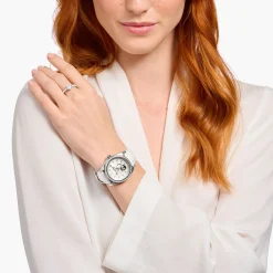 Women THOMAS SABO Watches|Ladies' Watches-Silver automatic watch with 36 mm and mother of pearl inlay