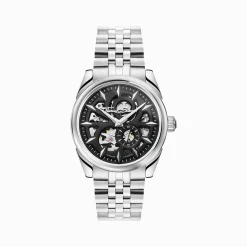 THOMAS SABO Watches|Watches-Silver automatic watch with 41 mm and black dial