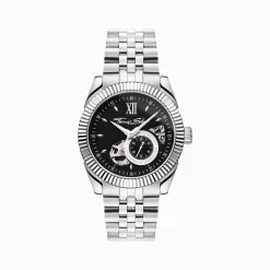 THOMAS SABO Watches|Watches-Silver automatic watch with 41 mm and black dial