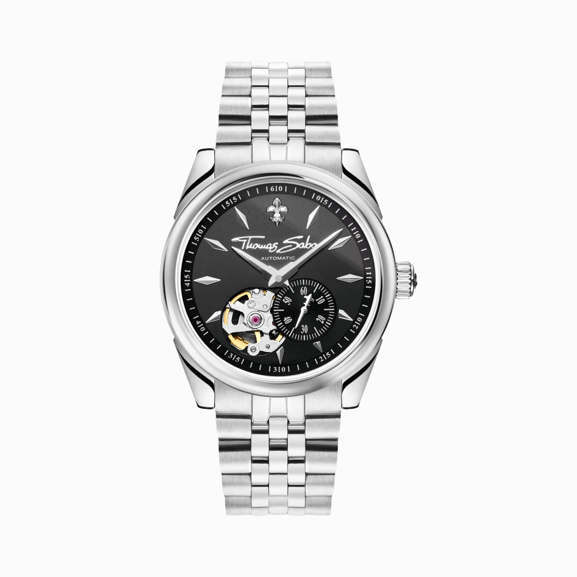 Women THOMAS SABO Watches|Ladies' Watches-Silver automatic watch with 36 mm and lilies emblem