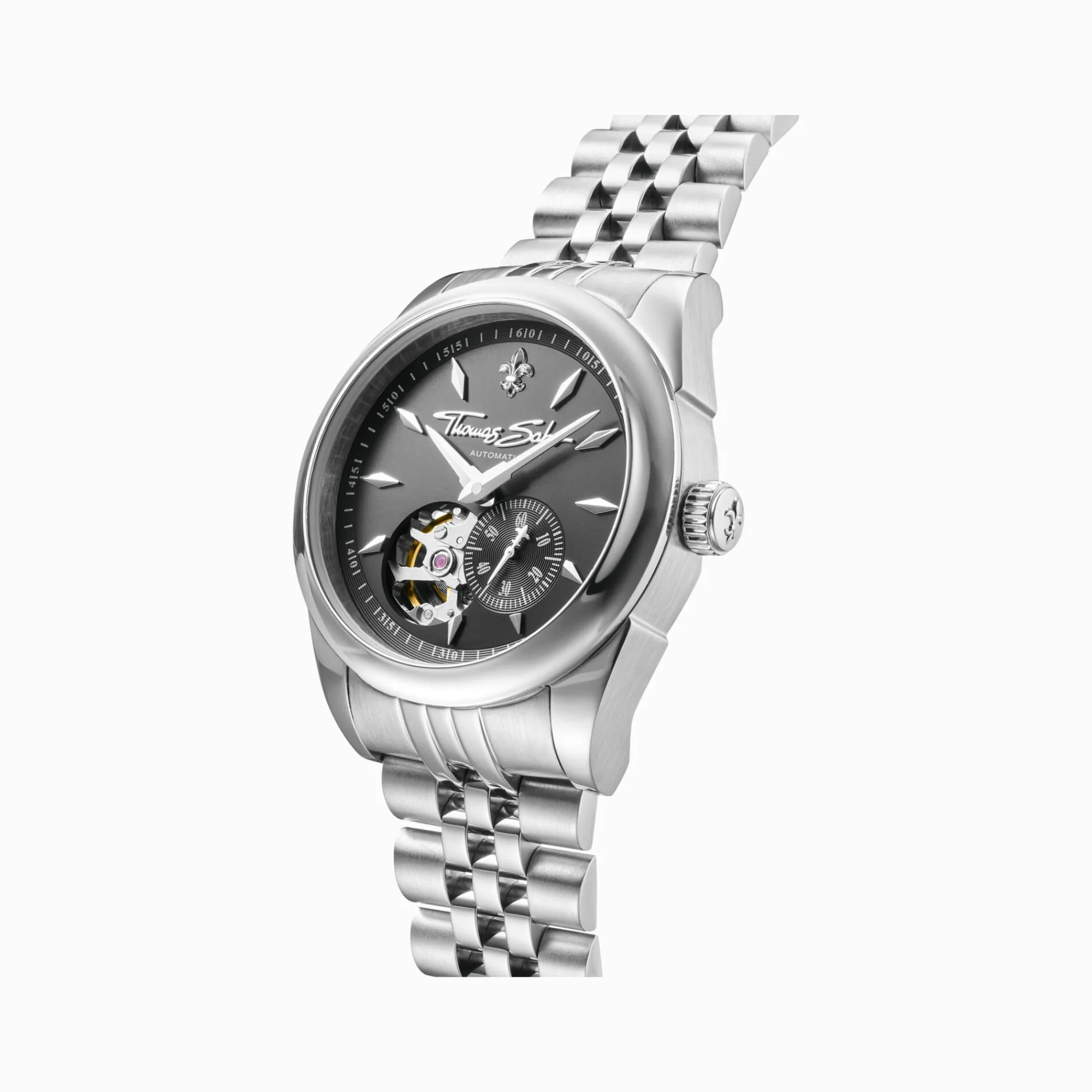 Women THOMAS SABO Watches|Ladies' Watches-Silver automatic watch with 36 mm and lilies emblem