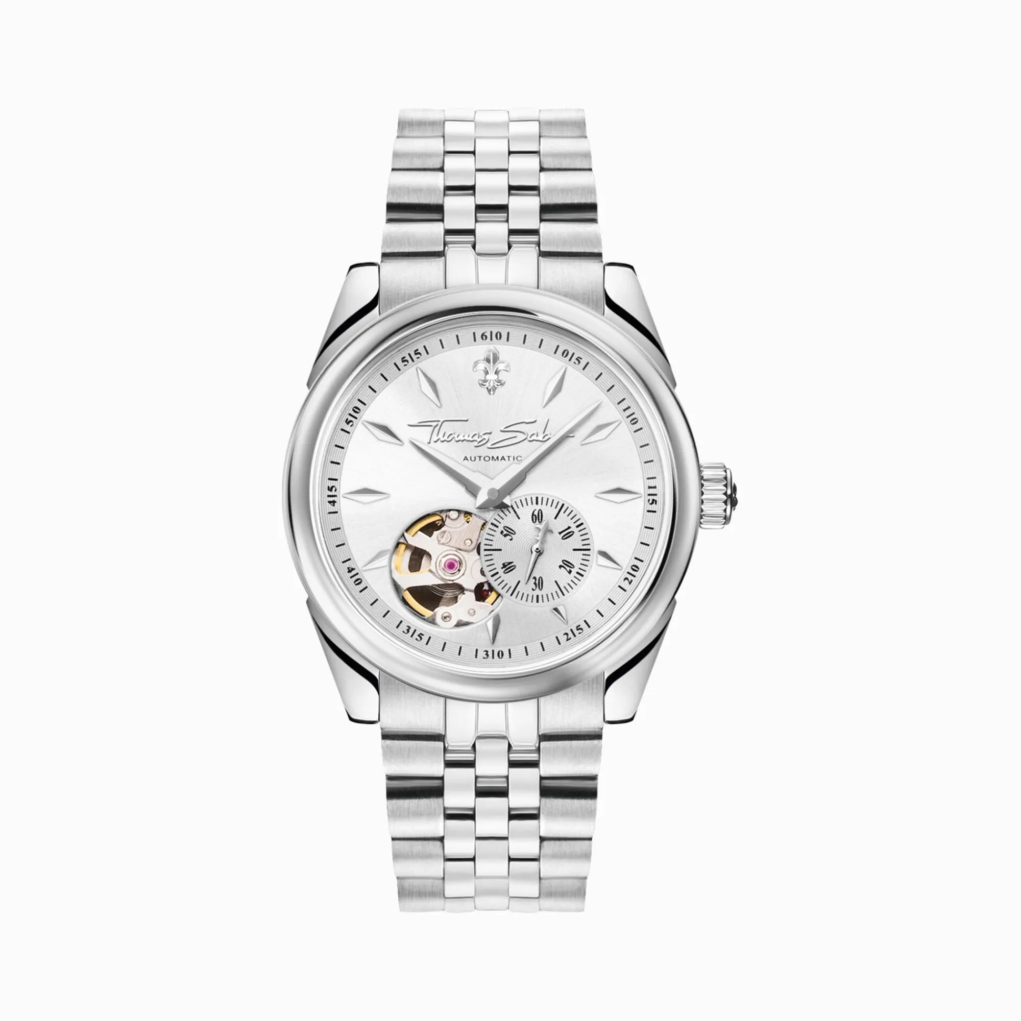Women THOMAS SABO Watches|Ladies' Watches-Silver automatic watch with 36 mm and lilies emblem
