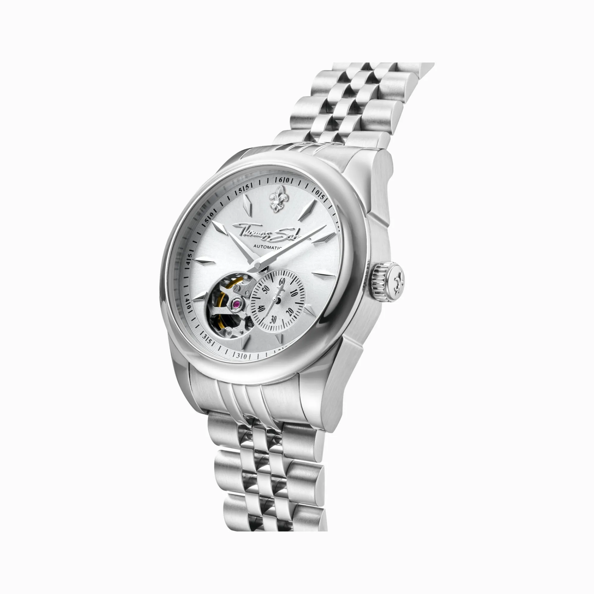 Women THOMAS SABO Watches|Ladies' Watches-Silver automatic watch with 36 mm and lilies emblem