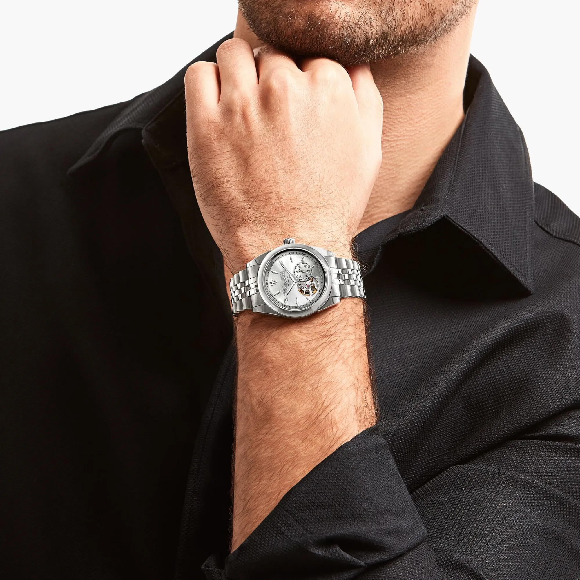 Women THOMAS SABO Watches|Ladies' Watches-Silver automatic watch with 36 mm and lilies emblem