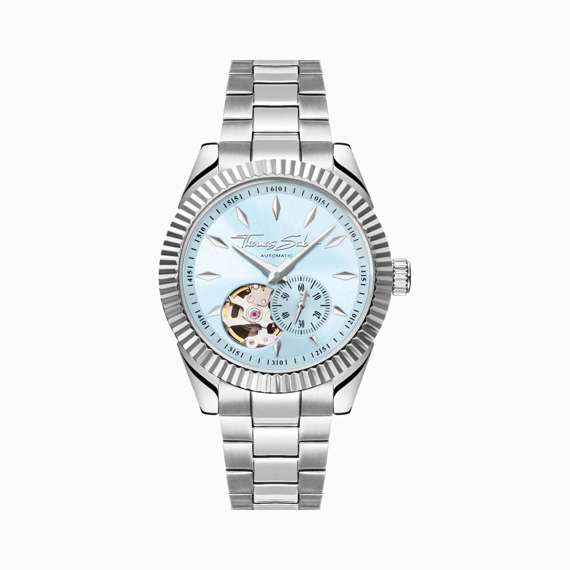 Women THOMAS SABO Watches|Ladies' Watches-Silver automatic watch with 36 mm and ice blue dial
