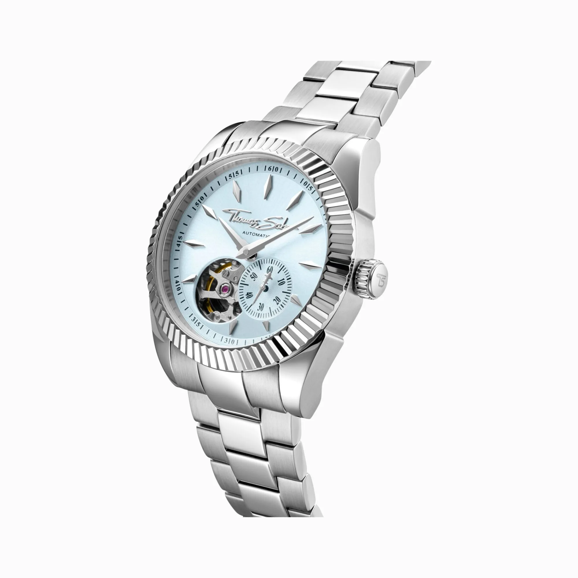 Women THOMAS SABO Watches|Ladies' Watches-Silver automatic watch with 36 mm and ice blue dial