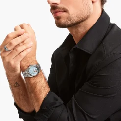 Women THOMAS SABO Watches|Ladies' Watches-Silver automatic watch with 36 mm and ice blue dial