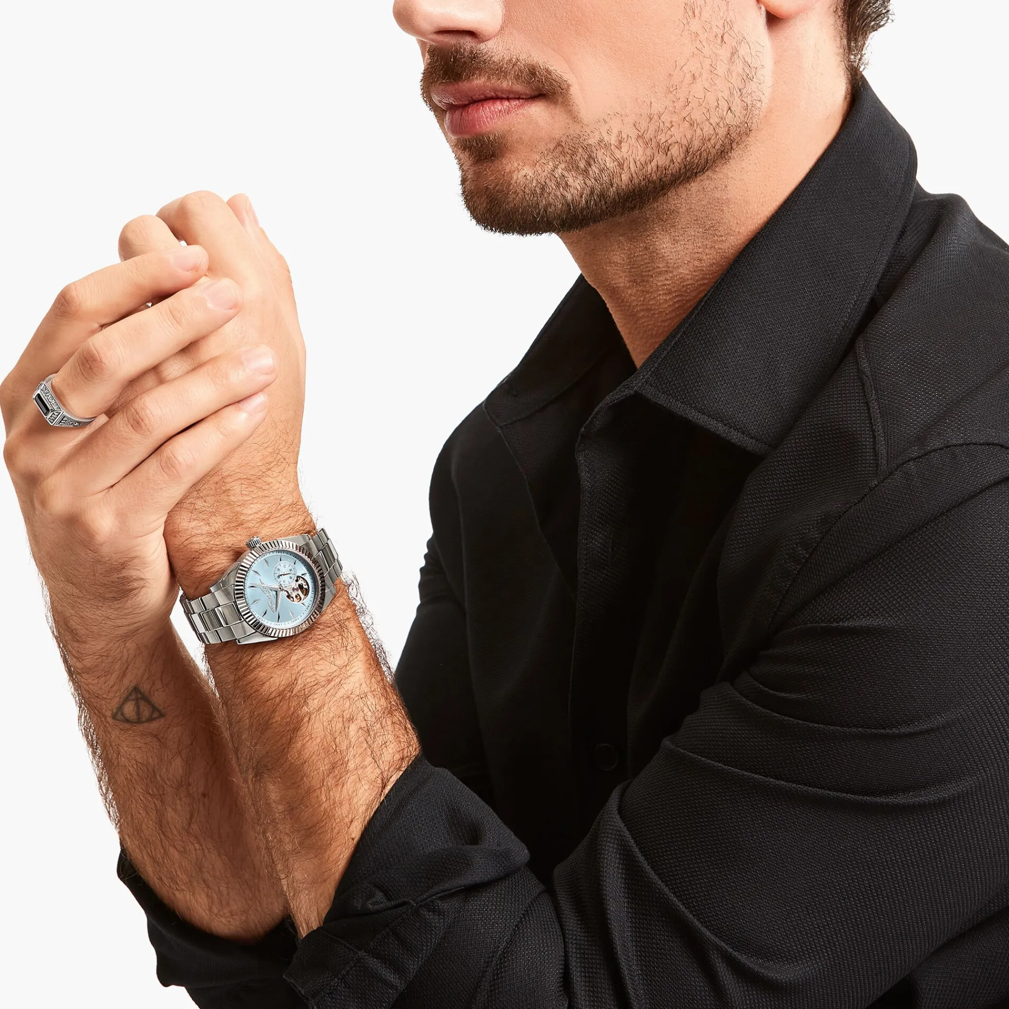 Women THOMAS SABO Watches|Ladies' Watches-Silver automatic watch with 36 mm and ice blue dial