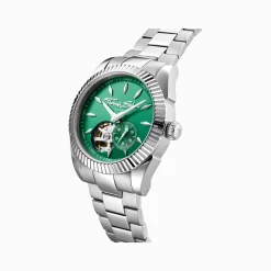 Women THOMAS SABO Watches|Ladies' Watches-Silver automatic watch with 36 mm and emerald green dial