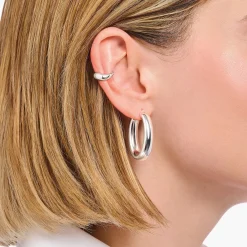 Women THOMAS SABO Hoop Earrings-Silver big chunky hoop earrings