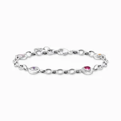 Women THOMAS SABO Bracelets-Silver blackened bracelet with round elements and various stones