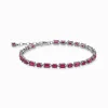 Women THOMAS SABO Bracelets|925 Silver-Silver blackened bracelet with ruby red zirconia