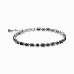Women THOMAS SABO Bracelets|925 Silver-Silver blackened bracelet with black zirconia