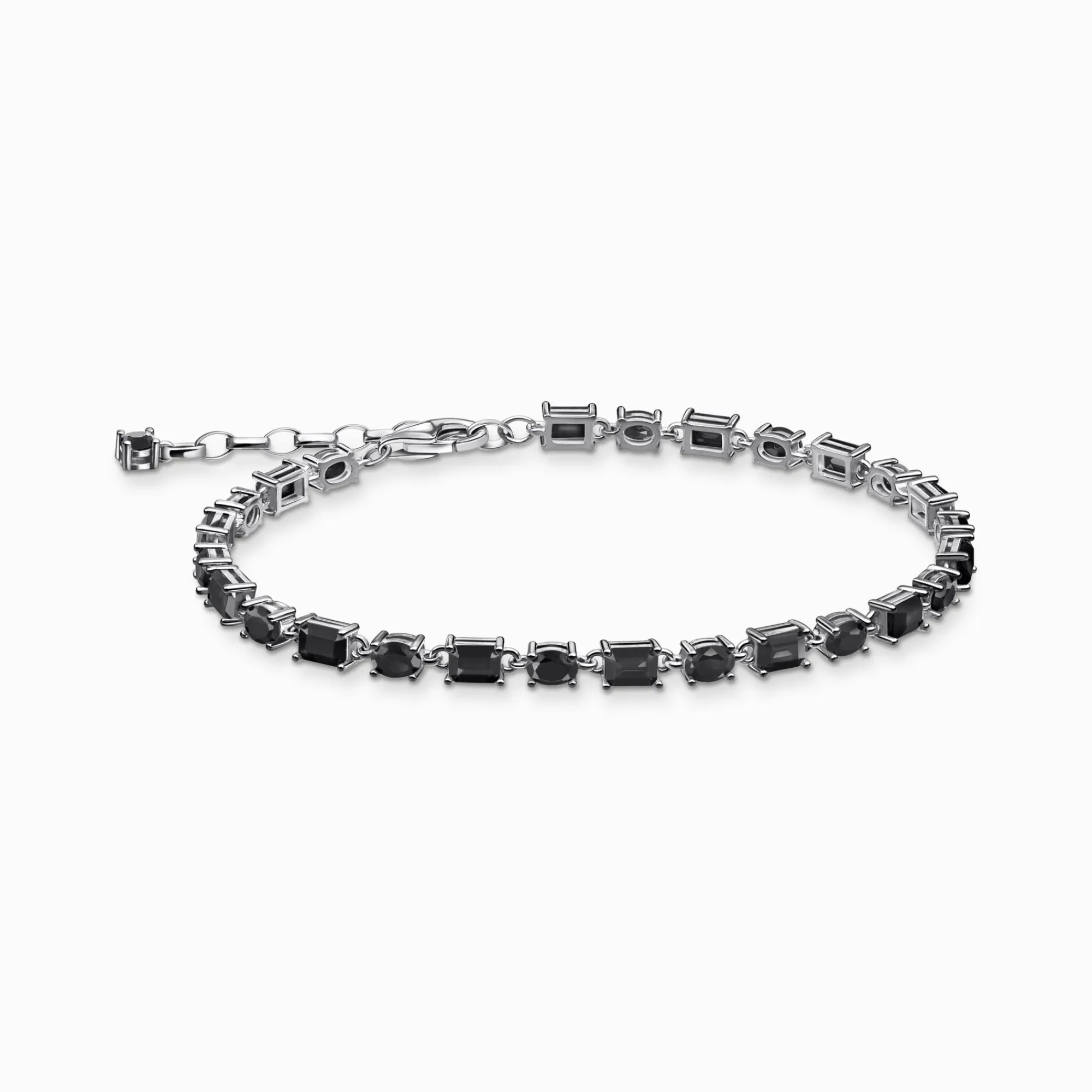 Women THOMAS SABO Bracelets|925 Silver-Silver blackened bracelet with black zirconia