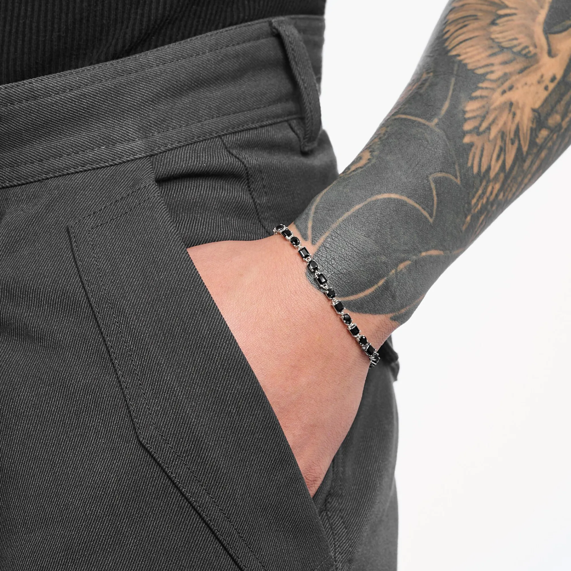 Women THOMAS SABO Bracelets|925 Silver-Silver blackened bracelet with black zirconia